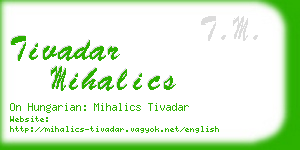 tivadar mihalics business card